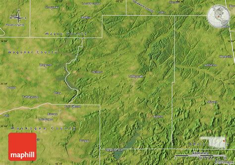 Satellite Map of Cherokee County