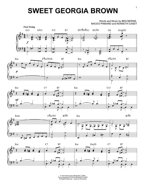 Count Basie "Sweet Georgia Brown (arr. Brent Edstrom)" Sheet Music ...