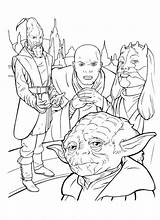 Star Wars The Jedi Council With Yoda And Mace Windu  sketch template