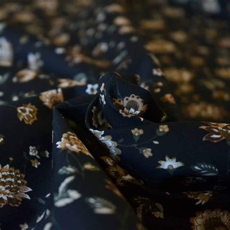 Black Floral Fabric | Livingstone Textiles | Dress Fabric