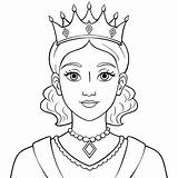 Queen Outlined clip art To coloring Book Page For Kids On White  sketch template