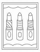 Coloring Pages Lip Lipstick sketch template