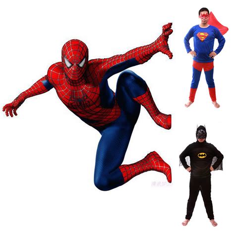 2015 New Hot Sale Adult SpiderMan Superman Batman Costumes Spider man ...