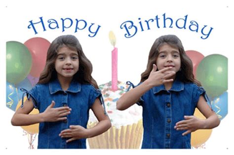 Happy Birthday in ASL girl Just the Card - Etsy