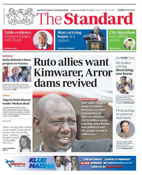 The Standard ePaper - Get the latest newspapers, magazines and journals from Kenya