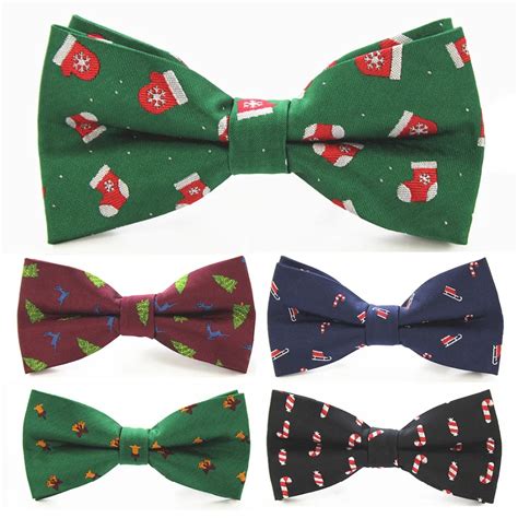 RBOCOTT New Christmas Bow Tie Men's Green Christmas Tree Bowtie Black ...