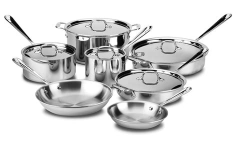 All-Clad d3 Stainless Cookware Set, 12 Piece | Cutlery and More | Cookware set, Stainless steel ...