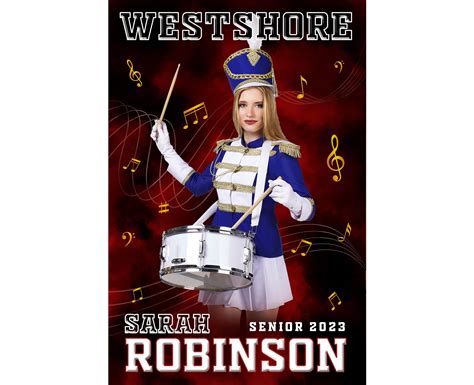 School Band Photoshop Template Marching Band Poster Senior Night Cheer ...