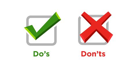 Do's and Don'ts symbol vector. yes or no flat simple minimal choice button element set graphic ...