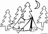 Camping Coloring Tent Pages Kids Campfire Colouring Printable Drawing  sketch template
