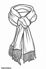 Scarf coloring Sheet sketch template