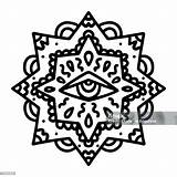 Vetores De Arte Da Linha Mandala Esotérico Contorno Ilustração  sketch template