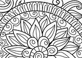 Decorative henna mehndi Design Style coloring Book Page Illustration  sketch template