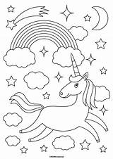 Unicorn Coloring Pages Cute Printable Kids Sketch Page sketch template