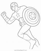 Runing Captain America Coloring Page For Kids  Free Calimero Printable sketch template
