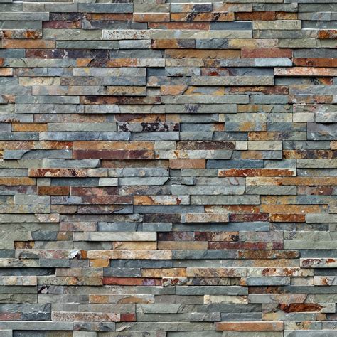 Multicolor slate wall cladding panels – Free Seamless Textures - All rights reseved