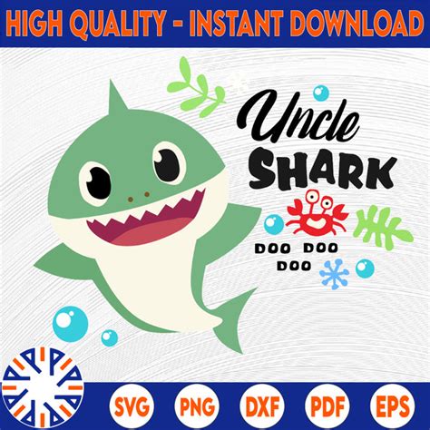 Uncle Shark SVG, Cricut Cut files, Shark Family doo doo doo - Inspire Uplift