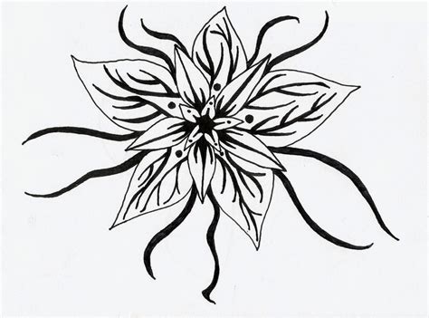 7 Black And White Flower Design Images - Black and White Flower Floral ...