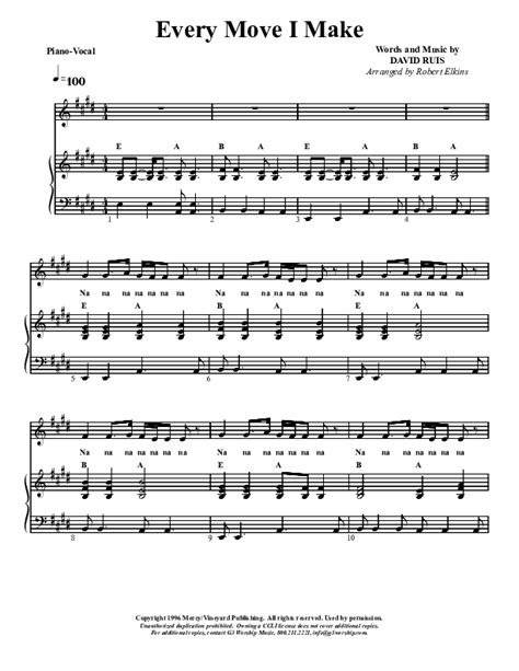 Every Move I Make Sheet Music PDF (G3 Kids) - PraiseCharts