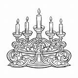 Download Ornate Candelabra With Six Candlesticks Coloring Pages Online  sketch template