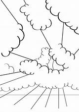 Cloud Coloring Pages For Kids sketch template