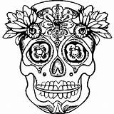 Sugar Skull Coloring Page · Creative Fabrica sketch template