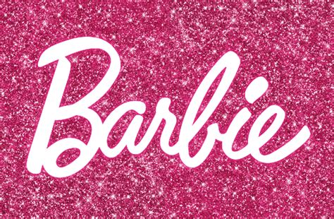 Barbie Logo on Pink Glitter Background