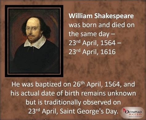 William Shakespeare's Birth vs Death - Olympiad Success