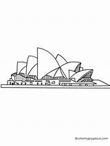 Sydney Opera House Drawing Sketch Coloring Page sketch template