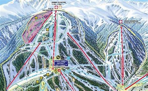 a map of the ski area in the mountains