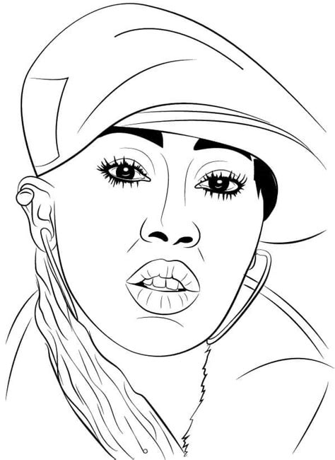 Girl Rapper Missy coloring page - Download, Print or Color Online for Free