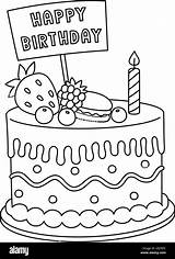 Coloring Cake For Kids Learn To Draw And Color Birthday sketch template