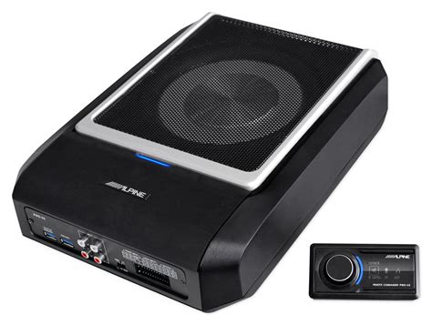 ALPINE PWD-X5 Shallow Slim Under-Seat Powered Subwoofer w/Built-In 4 ...