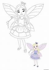 Fairy Princess Coloring Page Printable sketch template