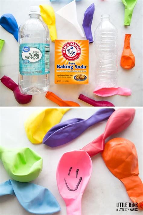 Baking Soda and Vinegar Balloon Experiment - Little Bins for Little Hands