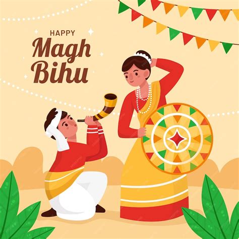 Free Vector | Flat illustration for magh bihu festival celebration