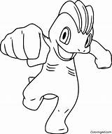 Machop Coloring Page  ColoringAll sketch template