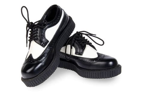 CREEPER-608 Demonia Black and White Creepers