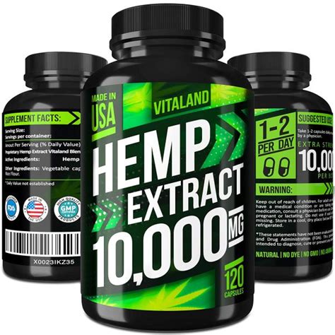 Hemp Oil 120 Capsules 10000mg for Relief – Maximized Potency – Hemp Capsules Made in USA ...