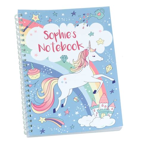 Rainbow Unicorn Personalised Notebook | Named Notebooks