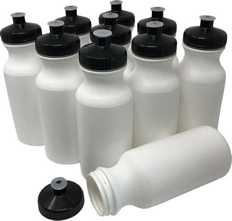 CSBD Blank 20 oz Sports and Fitness Squeeze Water Bottles, BPA Free, HDPE Plastic, Bulk, 10 Pack ...