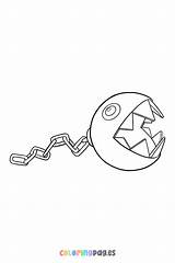 Chain Chomp coloring Page  chomp Super Mario Tattoo sketch template
