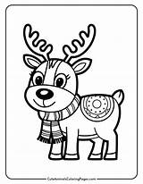 Reindeer Coloring Pages For Kids 10 Free Printable  Cute sketch template