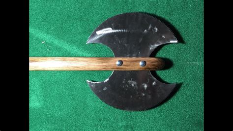 Medieval battle axe from a saw blade - YouTube
