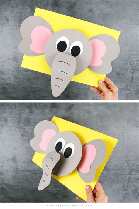 3D Paper Elephant Craft | Elephant crafts, Preschool elephant crafts ...