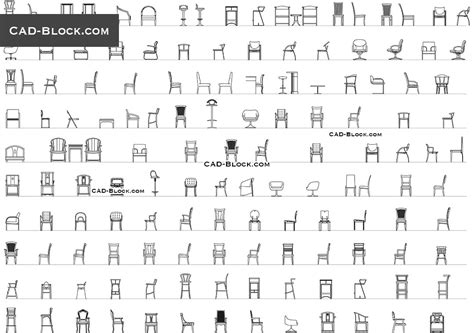 Chairs CAD Block free, drawings download