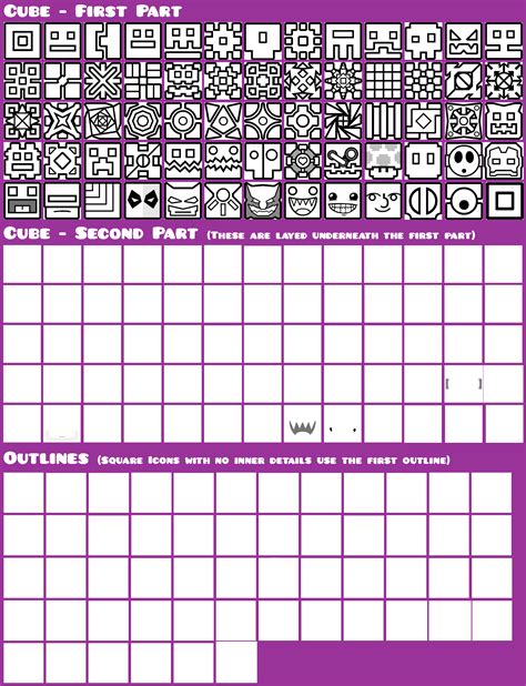 The Spriters Resource - Full Sheet View - Geometry Dash - Cubes