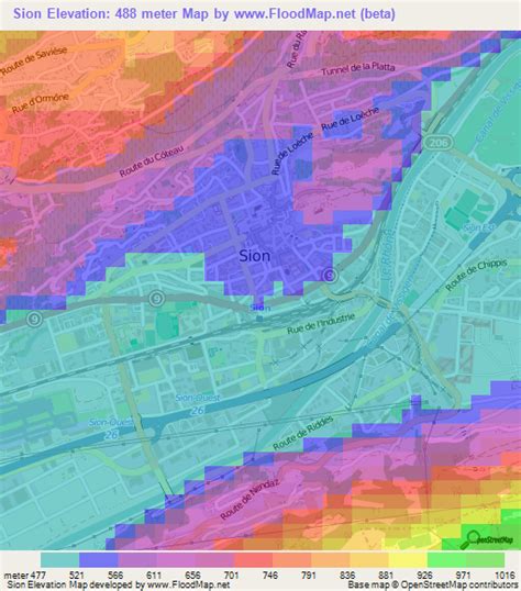 Elevation of Sion,Switzerland Elevation Map, Topography, Contour