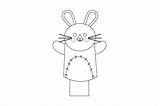 Rabbit Animal Hand Puppet Coloring Page Graphic By Kidscorner  sketch template