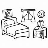 Premium Vector  Single Cute Bedroom Coloring Page For Kids And Toddlers sketch template